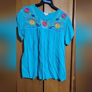 Layerz Brand Embroidered Top